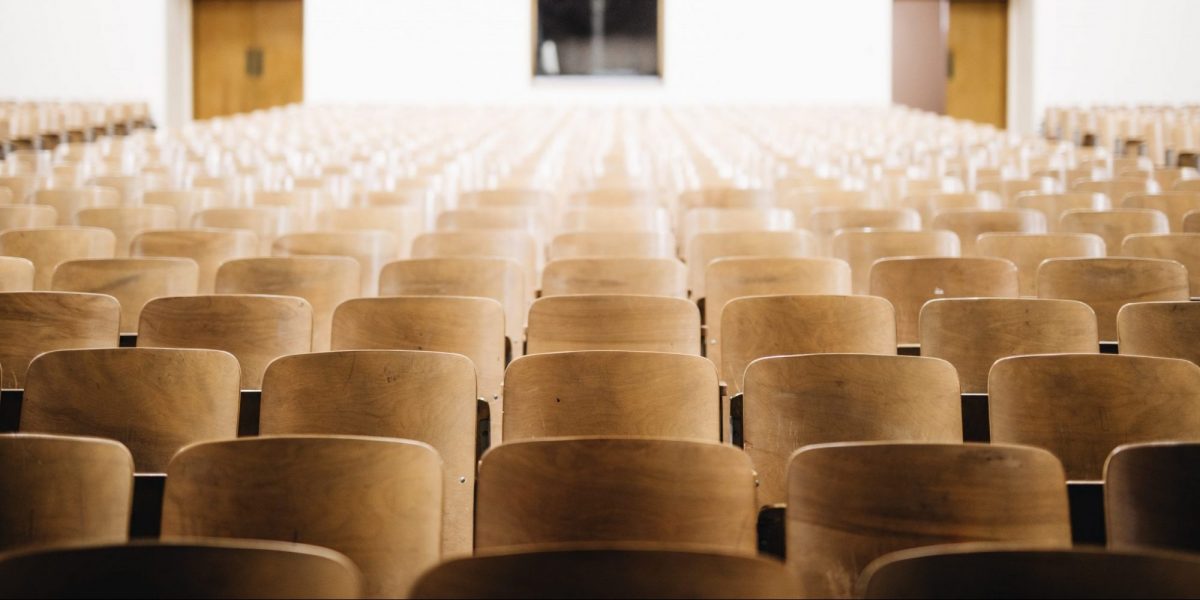 Chairs in a large classroom